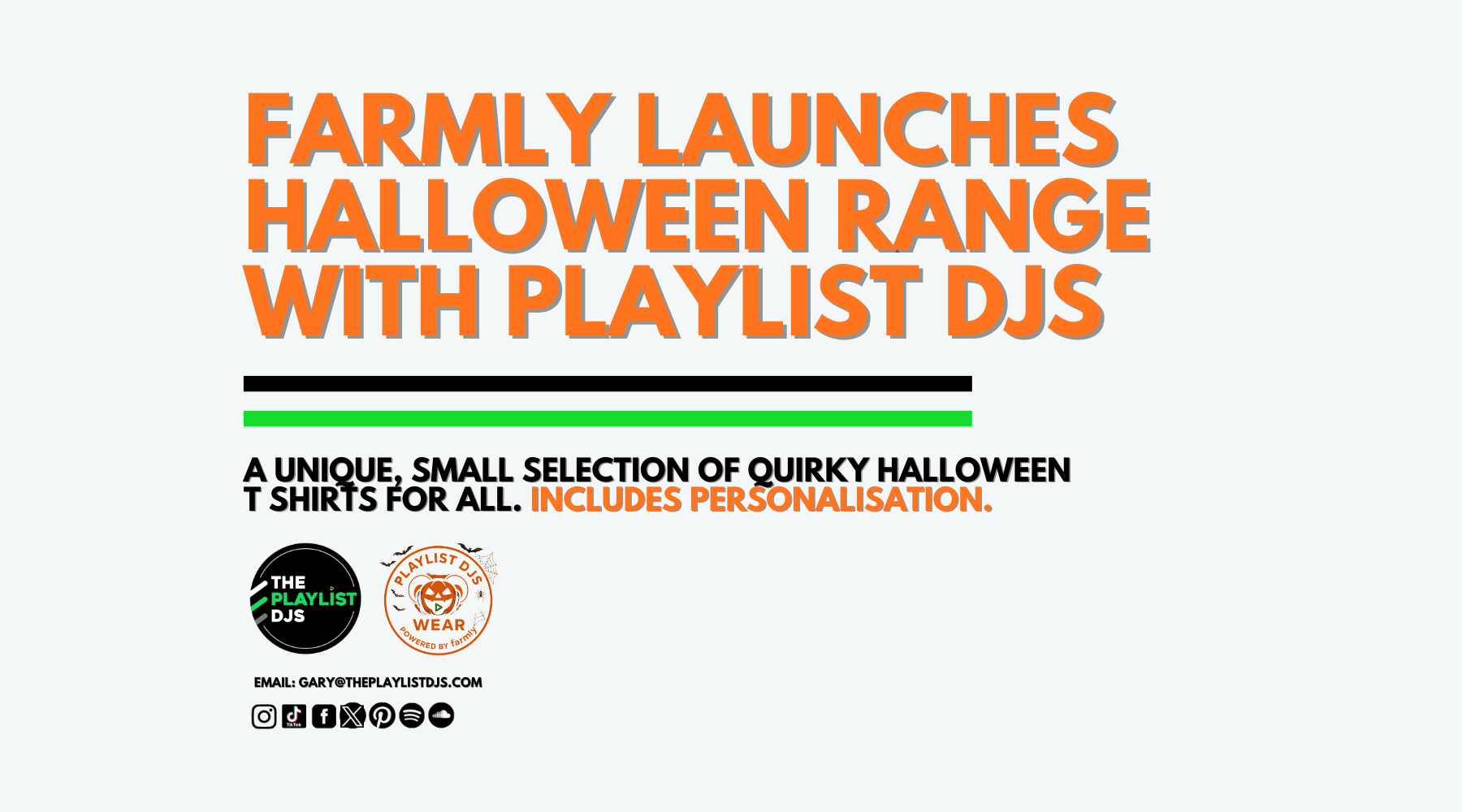 Farmly Launches Halloween Range with Playlist DJs